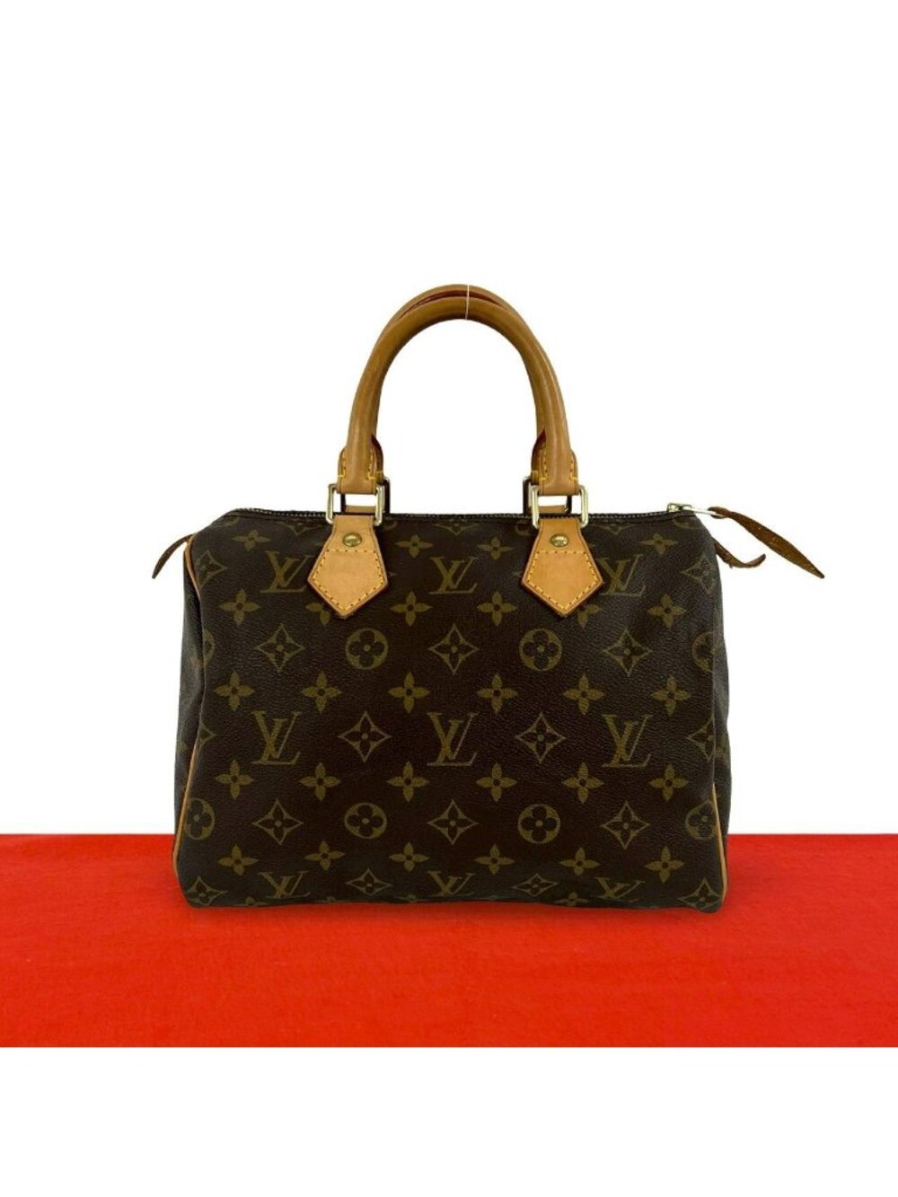 Louis Vuitton Speedy 25 Monogram Pattern Leather Mini Boston Bag Brown
